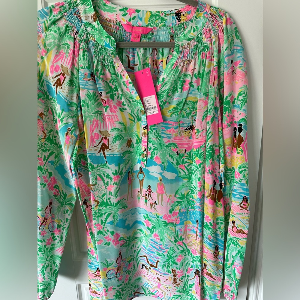 NWT Lilly Pulitzer size XL ELSA top in MULTI Color Lets Get Together